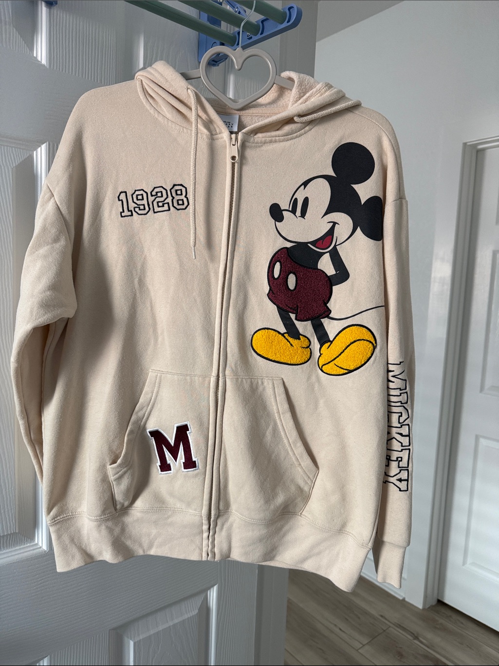 Disney Mickey Mouse Hoodie In Ivory